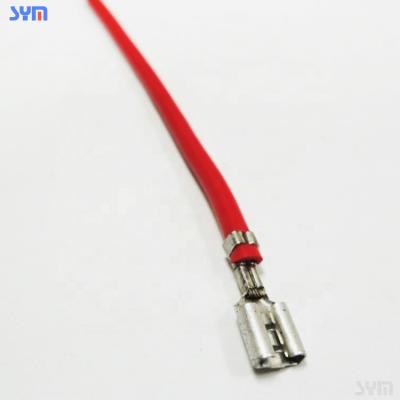 China Fully PVC Nylon Flag Faston Spade Wire Electronic Insulated Female Terminal Harness 2.8 4.8 6.35mm for sale