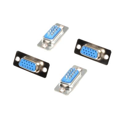 China PCB VGA 15P D-SUB female connector straight, with screw and fork DP 15P for sale