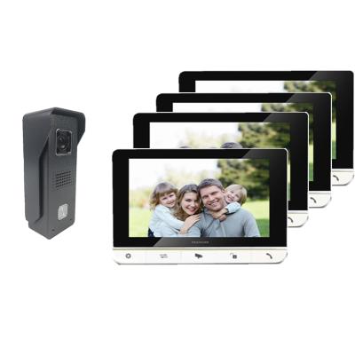 China villa video door phone intercom door bell 1080p 4 wired analog VDP kits 7 inch color monitor door bels for sale