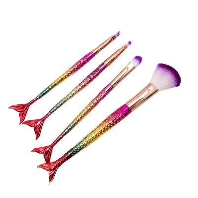 China New Fashion Design Bling Handle Professional Tools 4Pcs Base Portable Cosmetics Makeup Brush Set for sale