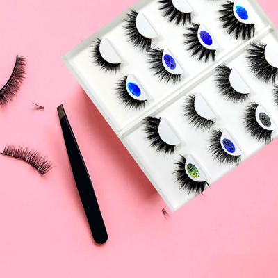 China 2022 wholesale good quality 3d black OEM price black cat eye lashes cheap false mink magnetic false eyelashes with box packing for sale