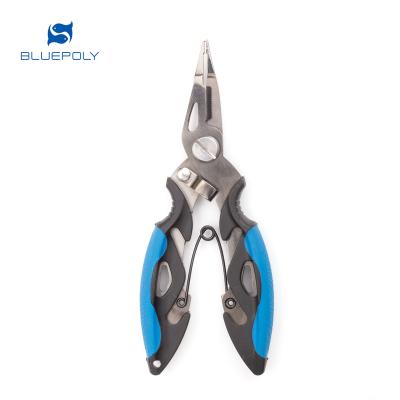 China Multi Functional Stainless Steel Mini Bait Open Loop Uncoupling Fishing Pliers With Nylon Bag Package for sale