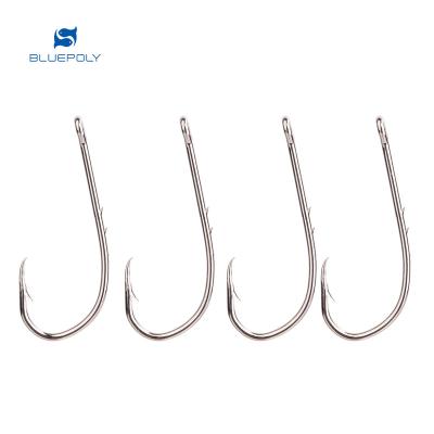 China 100pcs/box 100pcs/box High Carbon Steel Hook Hook with Baitholder 92247 Clad White Nickel Plated Hook for sale