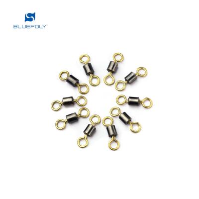 China Double Gold Brass Colors And Black Nickel Bearing Swivel Fishing Bearing Swivel for sale