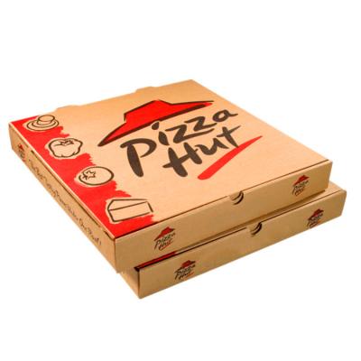 China Recyclable Custom Logo Printed Brown Kraft Paper White Paper Pizza Packaging Box for sale