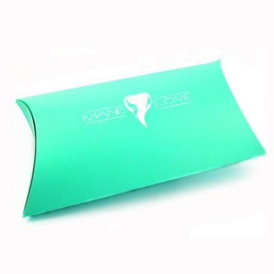 China Recycled Materials Foldable Custom Printed Hair Packaging Pillow Shape Paper Gift Box for sale