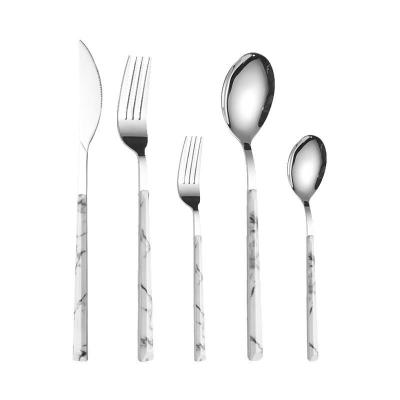 China Sustainable Factory Direct  Marbled Handle Set  FlatwareStainless Steel Cutlery Set for sale