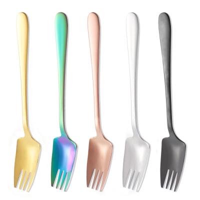 China Sustainable Dessert salad  304 stainless steel food grade  Salad Ice Cream Cake Dessert Fork and Spoon for sale