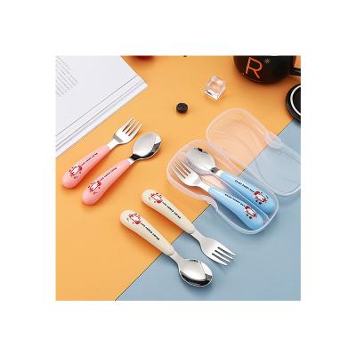 China Sustainable Cute Fox 304 18/10 Premium Quality Korean Picnic Dinnerware Camping Portable Flatware Travel Stainless Steel Cutlery Set for sale