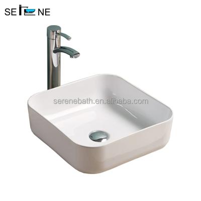 China Thin Edge Bathroom Thin Edge Ceramic Sanitary Ware Manufacturer White Countertop Wash Basins for sale