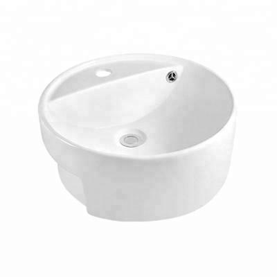 China Modern Trend Fashion Design Australia Style Sanitary Wash Basin Semi-recessed Ceramic Bathroom Sink for sale