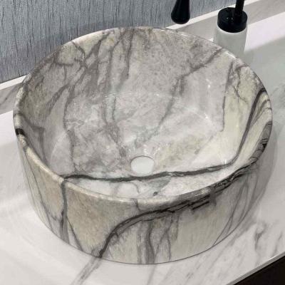 China Unique Gray Marble Stone Color Wash Hand Basins New Design Color Marble For Bathroom for sale