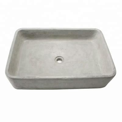 China Fashion modern design trend cement washbasin cement bathroom natural rough stone concrete vessel sinks for sale