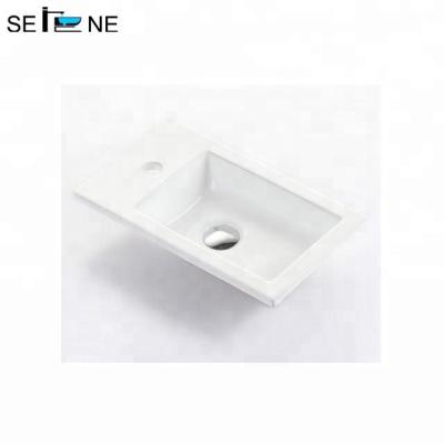 China Elegance Ceramic Factory Bathroom Vanity Cabinet Small Size Sink for sale