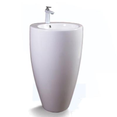 China Easy Clean Column Sink Ceramic Gloss Wash Down Ceramic Floor Pedestal Sinks for sale