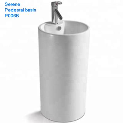 China Cheap Easy To Clean Single Sink Sandstone Bucket Toilet Chandelier Decorative Pedestal Lavatory Sink for sale