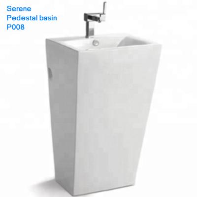 China Gloss Easy Clean Square Bathroom Wash Basin Toilet Pedestal Artificial Stone Wash Sink for sale