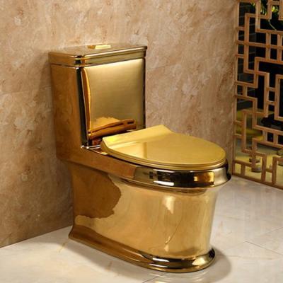 China Double-Flow Ceramic Sanitary Ware Bathroom Commode King Gold Toilet for sale