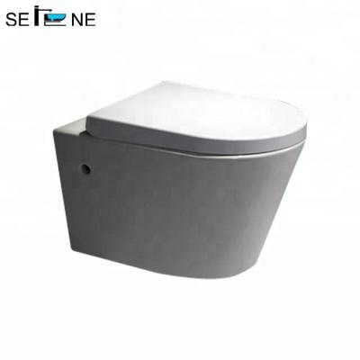 China Bathroom Ceramic Sanitary Ware Double-Flow Rimless Factory Wall Mounted Toilet for sale