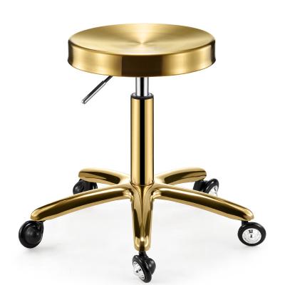 China Wholesale Traditional Salon Furniture Rotating Round Stool For Beauty Salon Stylist Barber Chair Barber Stool for sale