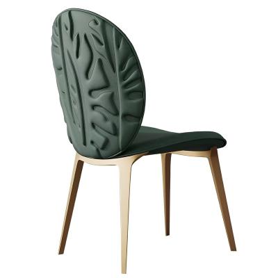 China Unique Design Luxury Modern Dining Chairs Velvet Coffee Metal Leg High Quality Green Chairs MODERN for sale