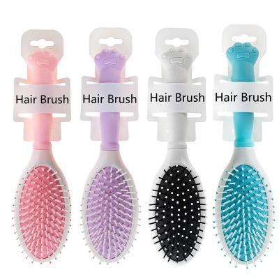 China Wholesale cushion massage hair brush custom logo detangling gift set plastic curved exhaled paddle air bag comb for sale