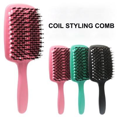 China Amazon Waterproof Top Selling Hair Brush Boar Bristle Square Paddle Plastic Hair Brushes And Combs For Wet Dry Hair Professional Seller for sale