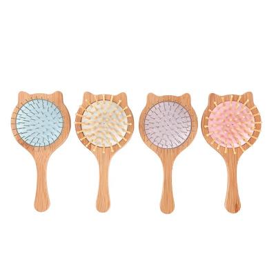 China Baby Mini Travel Bamboo Wood Waterproof Paddle Straightens Hair Brush with Bamboo Massages Scrape Anti-Static Hair Detangle for All Hair Types for sale