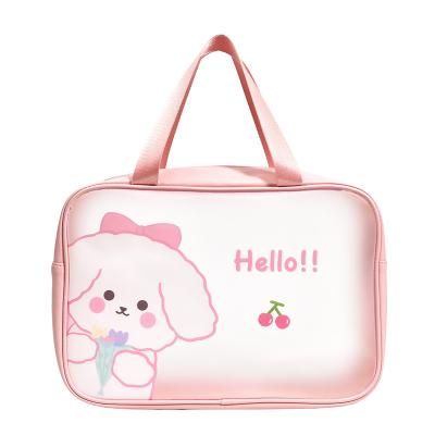 China Wholesale Fashion Cartoon PVC Makeup Wash Pouch Transparent Cute Handbag Storage Bag Waterproof Cosmetic Bag for sale