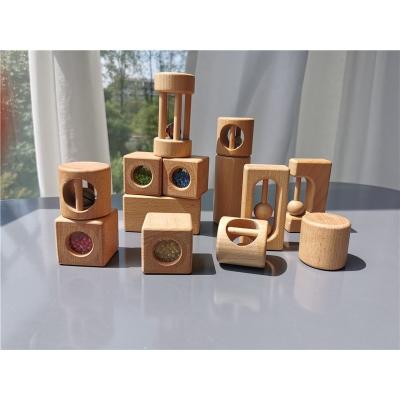 China Montessori Rattle Kids Musical Wooden Sensory Beads Bells Marble Races Musical Sounding Toys for sale