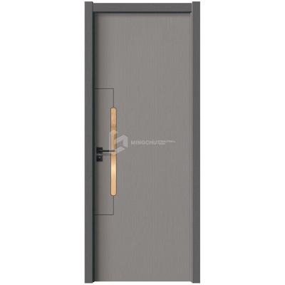 China Minimalism Minimalist Design Smooth Surface Finish Carbon Crystal Wood Door For Office for sale