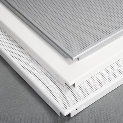 China Artistic Ceilings White Color Perforated Aluminum Commercial Clip In Ceiling Tiles System For Public Space Ceiling Decoration for sale