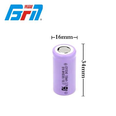 China Play No Min Lithium Ion Battery Memory Effect Capacity 16340C 700mAh Rechargeable Battery for sale