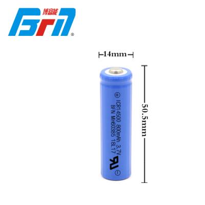 China Long Cycle Life BFN 14500 800mAh 3.7V Lithium Ion Battery For Electric Toothbrush for sale