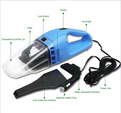 China 100W 12V Portable DC Wet And Dry Car Cleaning Cheap Vacuum Cleaner for sale