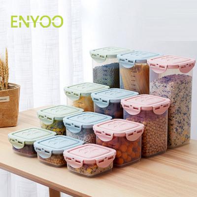 China Portable Freshness Storage Storage Bin Container Sealed Clear Plastic Food Saver For Rice, Food, Macaroni for sale