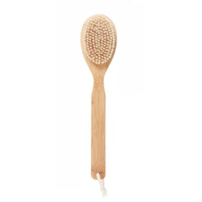 China Long Handle Bath Back Cleanser Scrubber with Exfoliator Body Skin Long Handle Wooden Dry or Wet Brush for sale