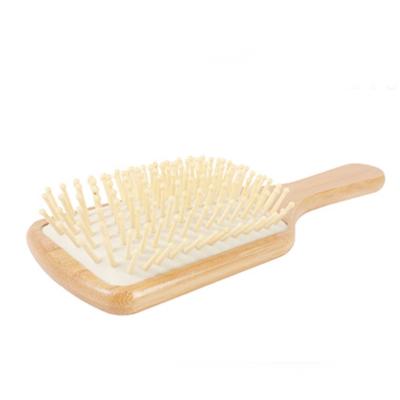 China For Home Use Handle Bamboo Hair Brush For Detangling And Styling Wooden Hair Brush With Wooden Bristle for sale