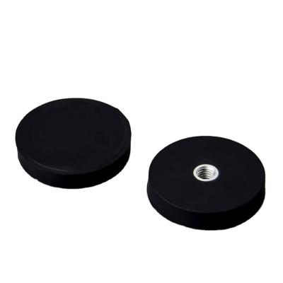 China Industrial Magnet Cup Shape Rubber Magnets Customized Rubber Magnets NdFeB Coated Pot Magnet With Screw Threaded Magnetic Disc for sale