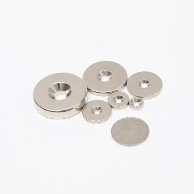 China Industrial Magnet Sintered Disc Countersunk Hole N35-N52 Neodymium Magnet NiCuNi Coating for sale