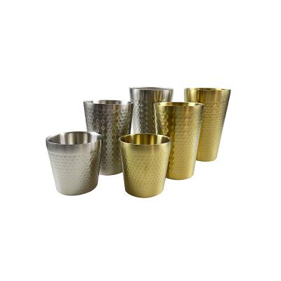 China Sustainable New Design 201 304 Stainless Steel Double Wall Insulated Coffee Cup Stackable Drinking Wine Cup for Restaurant Hotel Bar for sale