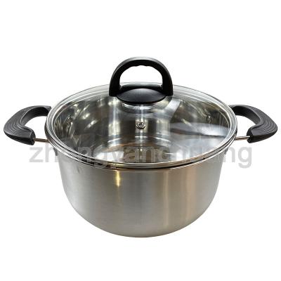 China Sustainable New Arrival Soup Pot Stainless Steel Stock Pot Kitchen Cooking Pot with Glass Lid Cookware for Noodles Sauce Milk for sale