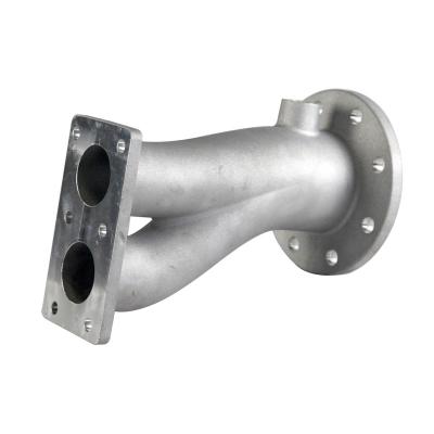 China Aluminum Heat Exchanger Y Flange Pipe Part Sand Gravity Fit Low Pressure Casting CNC Machining AC43000 0.5 Ton / 1 Ton Central Ton Cast Iron AlSi10Mg for sale