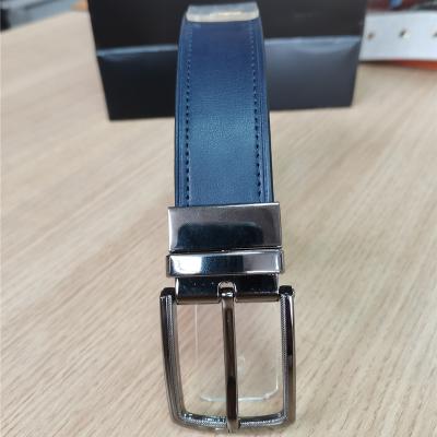 China Cozy Unisex Casual Split Leather Belt 35mm Pin Buckle Waist Belt Reversible for sale