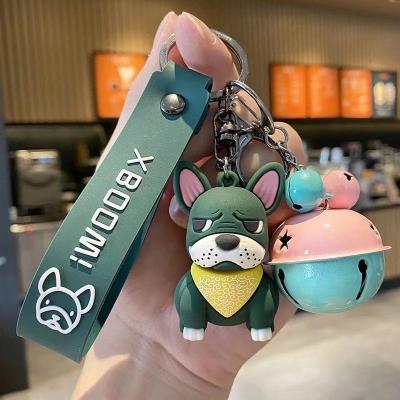 China Key chain hot men and women creative puppy car promotion gift french bulldog personality cartoon doll pendant bag pendant key chain for sale