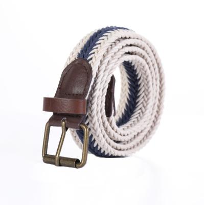 China Hot Selling Popular Men's Metal Pin Elastic Buckle Elastic Braided Belt for sale