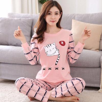 China Wholesale new women's long-sleeved cute cartoon large size pajamas QUICK-DRY pajamas for sale