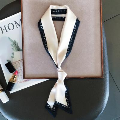 China 2021 New Long Scarf 2021 New Long Medium Sharp Double-Sided Sharp Thin Ribbon Small Double-Layer Scarf for sale