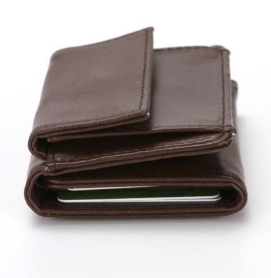 China Custom Grain Genuine Leather Short Wallets Anti-theft Full Brown And Pure Leather Men's Brand Wallet For Designer Bags for sale