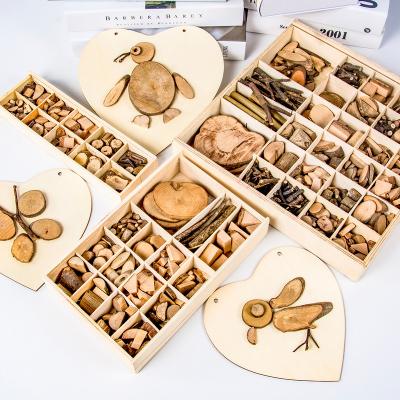 China 100% Eco-friendly Kids Toy Natural Materials Wood Chips Tree Branches Background Wooden Crafts For Kids Craft Set Educational Toy for sale